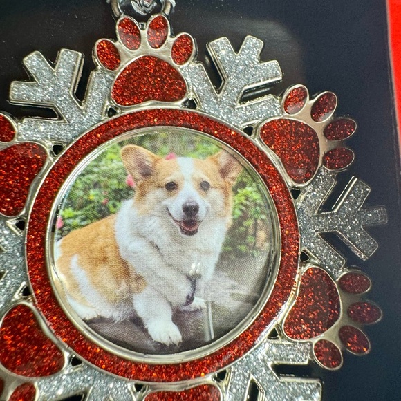NWT. Ganz Sentiment Ornament Paw Print Snowflake Frame w/rhinestones. 2023 charm - Picture 4 of 4